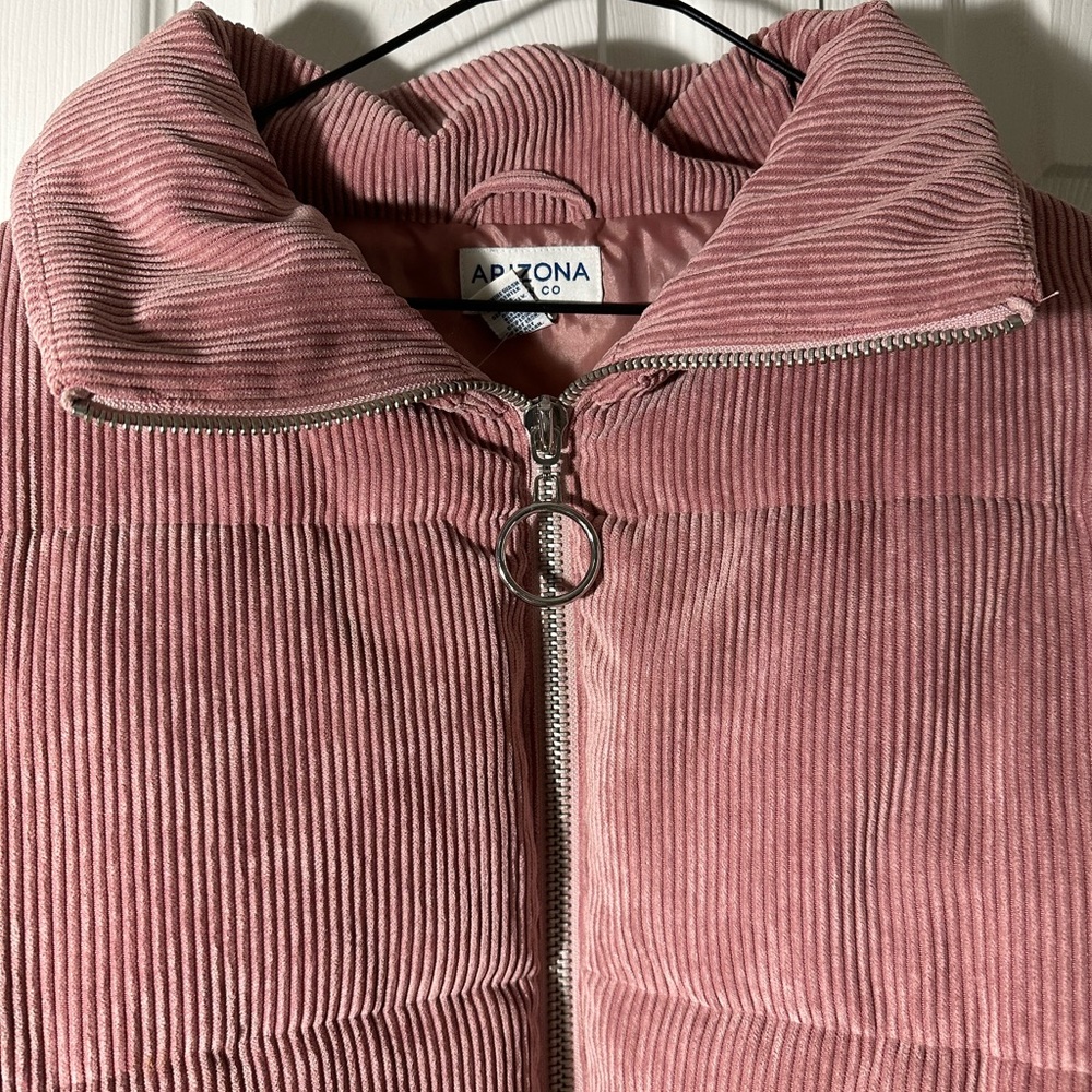 Pink Corduroy Puffer Jacket
